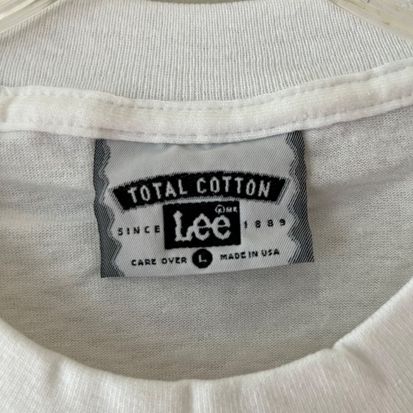 Lee Vintage Sz L 90s Cotton Cartoon White Crew Neck Tee Shirt NEW‎ Pullover - Picture 3 of 6